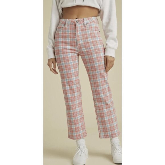 Guess Pants - GUESS ORIGINALS High Rise Straight Checked Plaid Print Jeans Y2K - Size 29 NWT